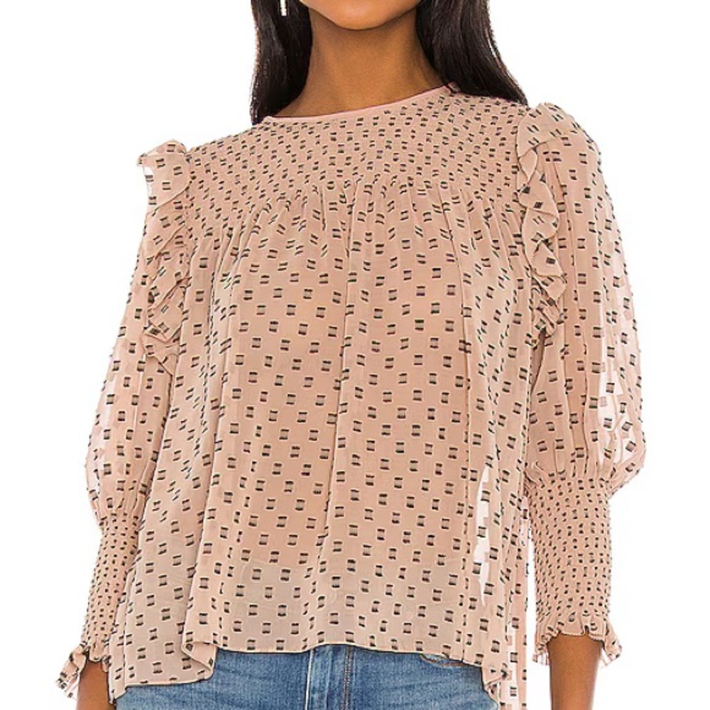 NWT Joie Black and White Jamila  Blouse in XS